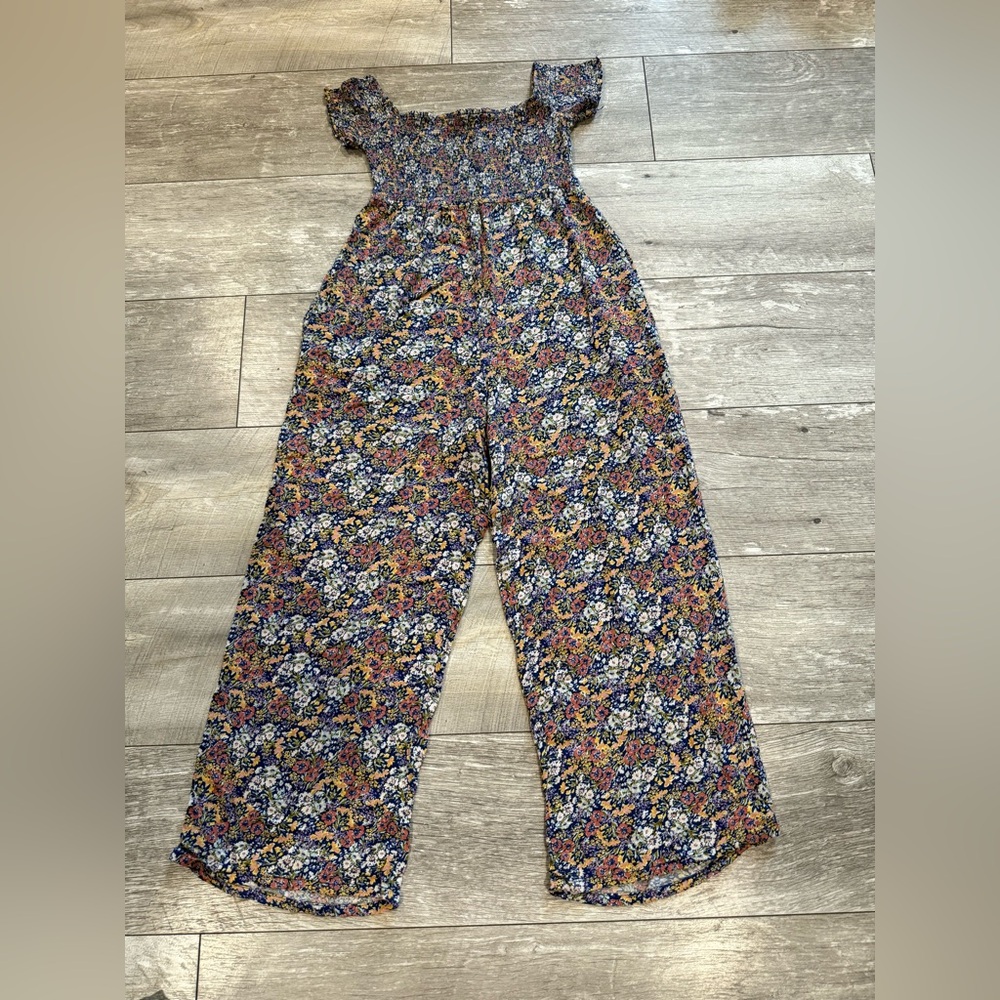 Rewind Blue and Yellow Jumpsuit with Wide-Leg Silhouette